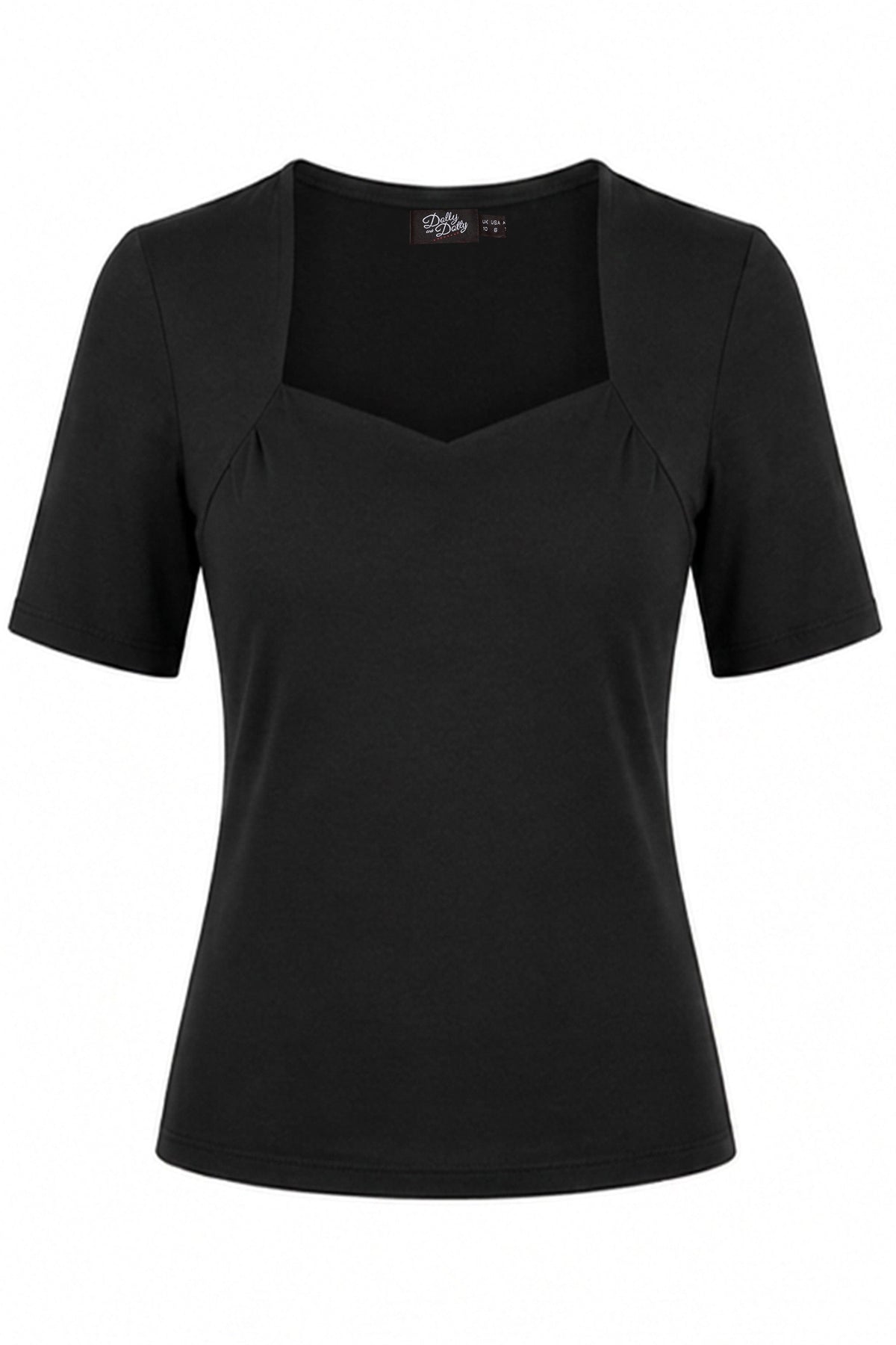 Anne Black Elbow-Sleeve Top