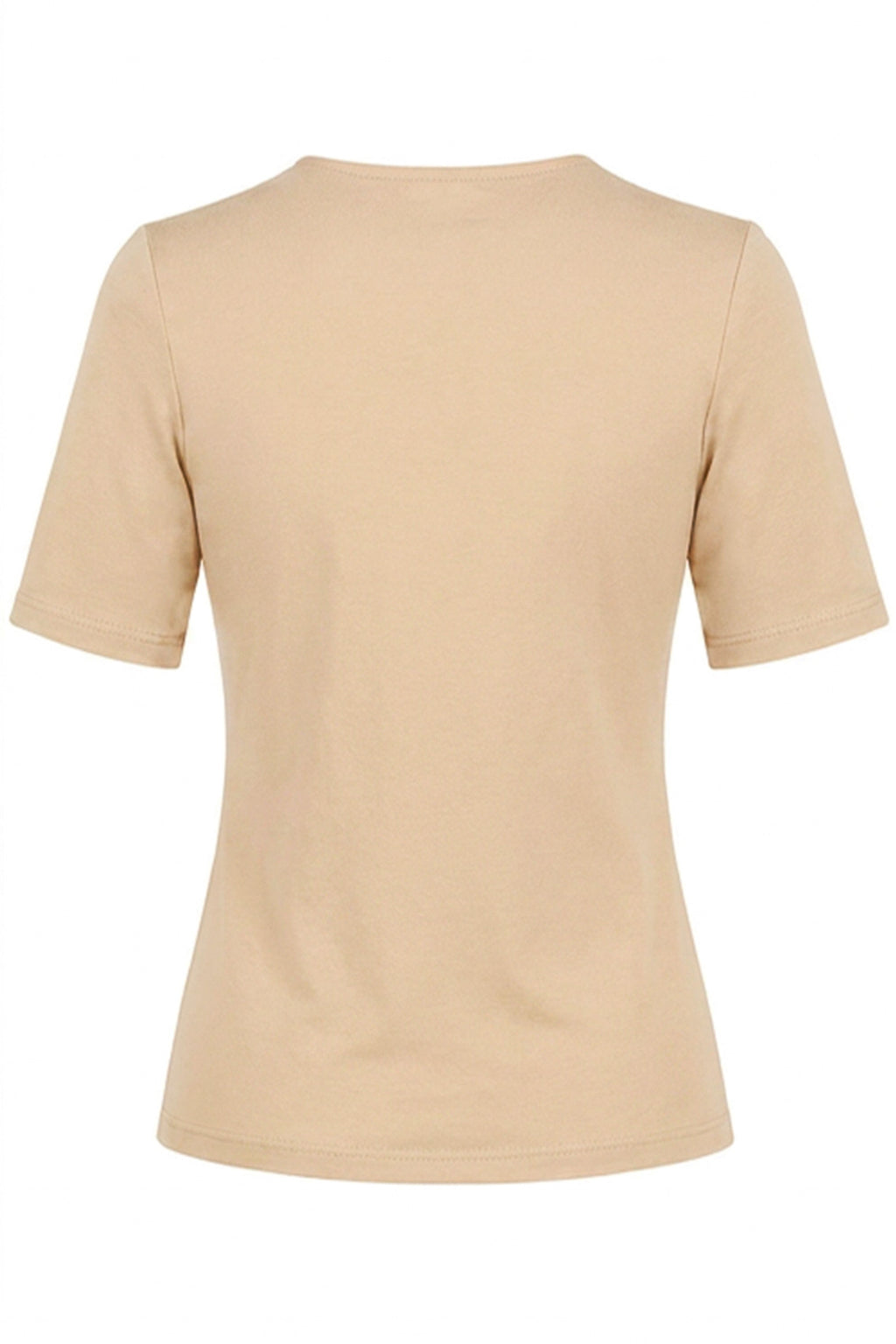 Anne Beige Elbow-Sleeve Top
