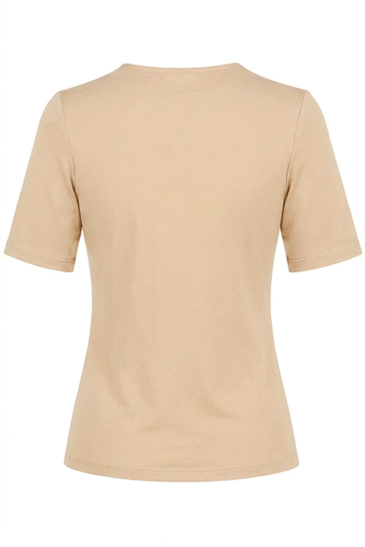 Anne Beige Elbow-Sleeve Top