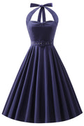 Daisy Navy Halter Dress