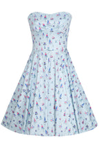 Melissa Light Blue Nautical Sailboat Strapless Dress