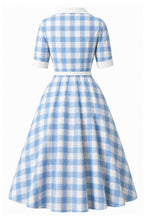 Mollie Blue Gingham Full Circle Shirt Dress