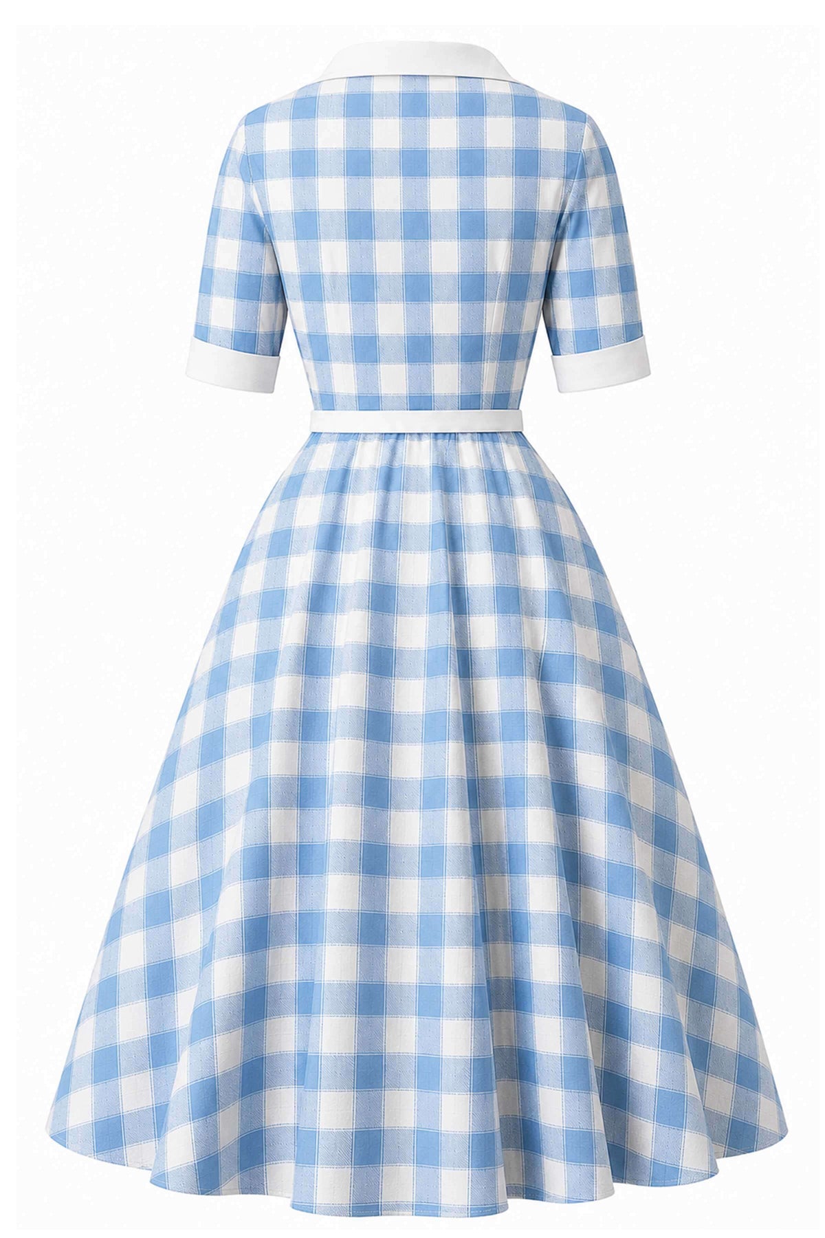 Mollie Blue Gingham Full Circle Shirt Dress