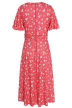Donna Coral Heart Crossover Bust Tea Dress