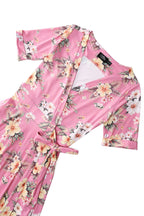 Matilda Pink Vintage Hibiscus Wrap Dress