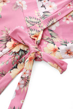 Matilda Pink Vintage Hibiscus Wrap Dress