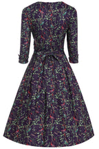 Katherine Purple Bird Long Sleeved Dress