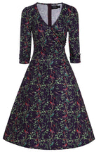 Katherine Purple Bird Long Sleeved Dress