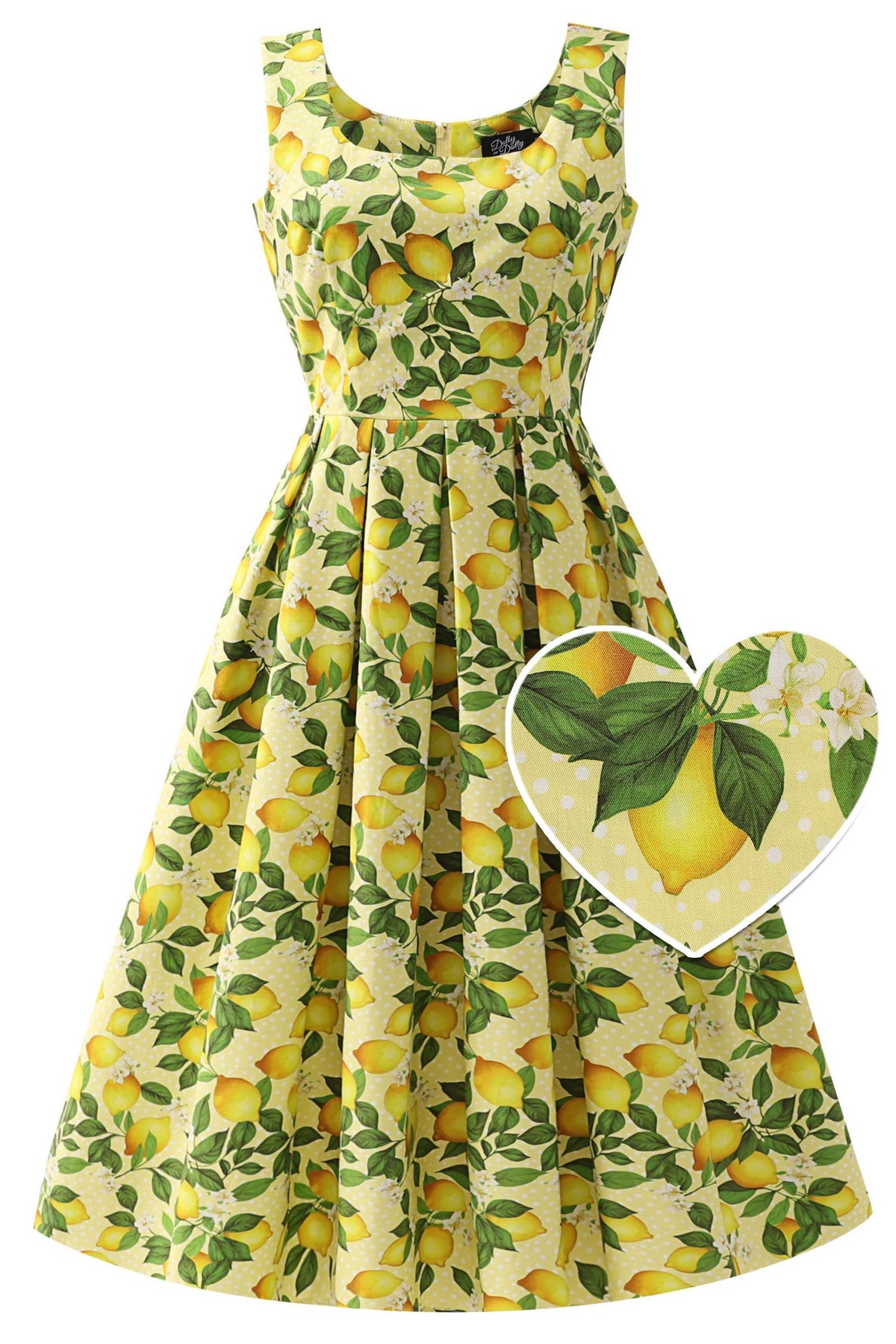 Ophelia Yellow Lemon Midi Dress