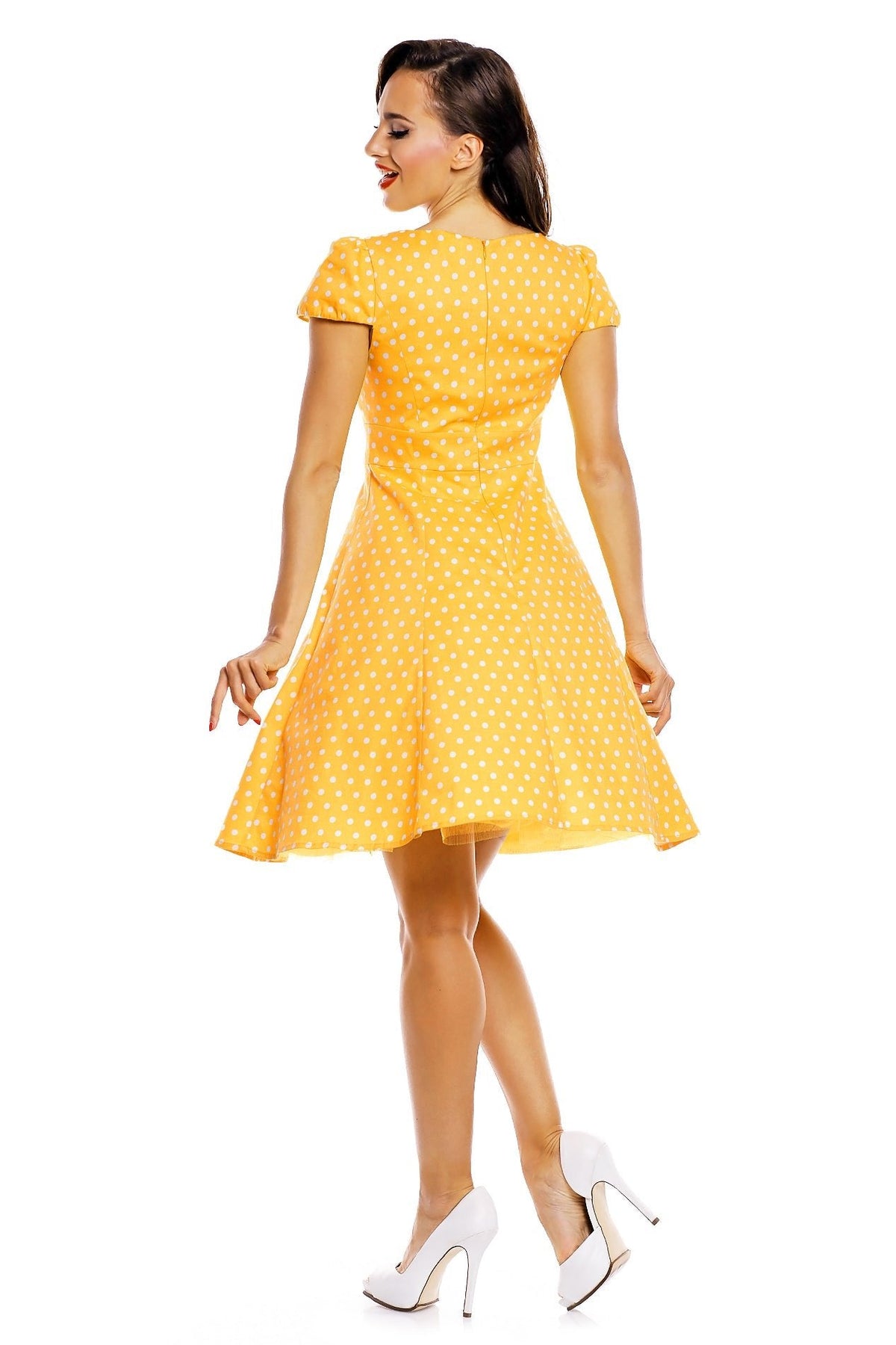 Claudia Flirty Fifties Style Dress in Yellow