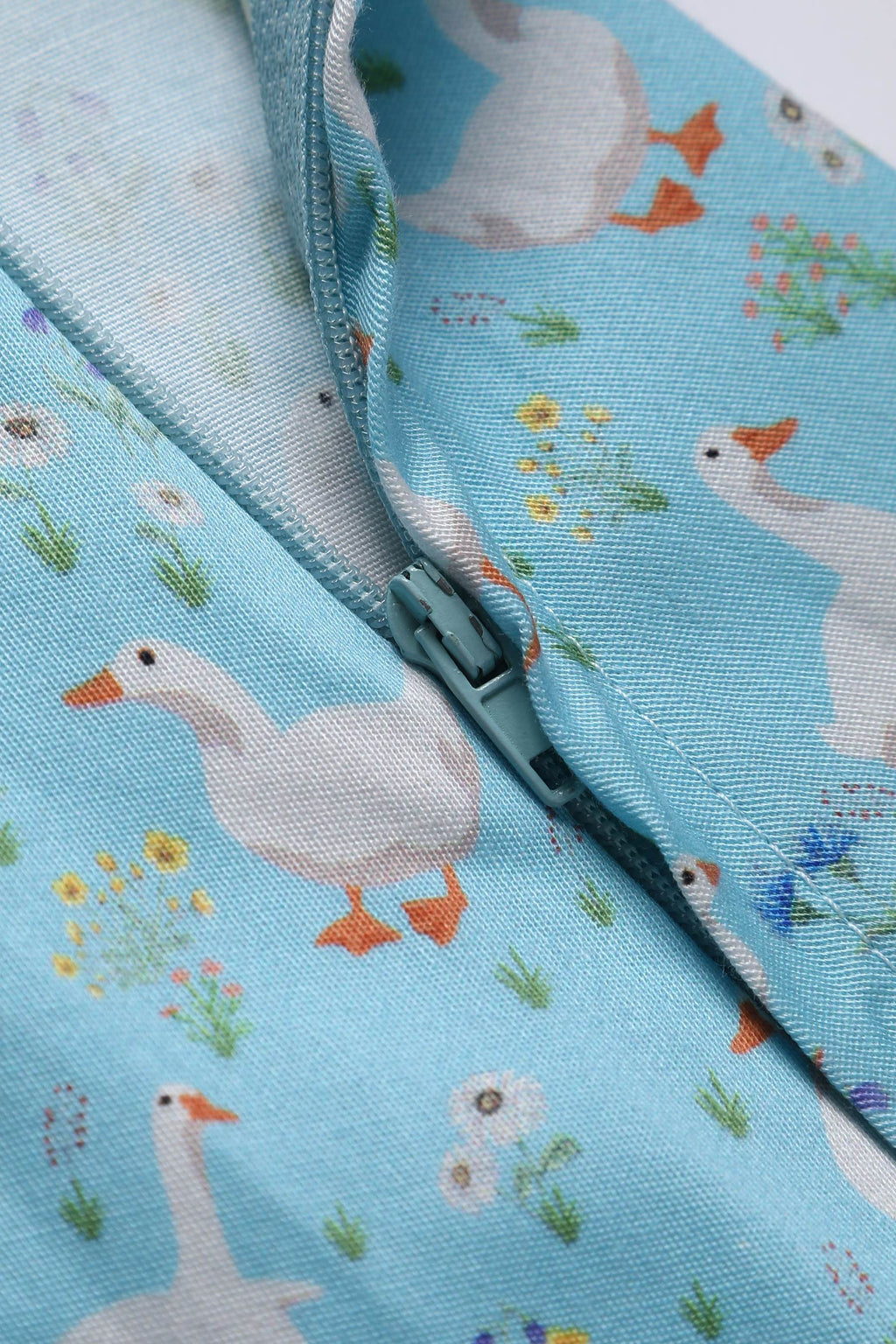 Penelope Duck Farm Shirt Dress In Light Blue
