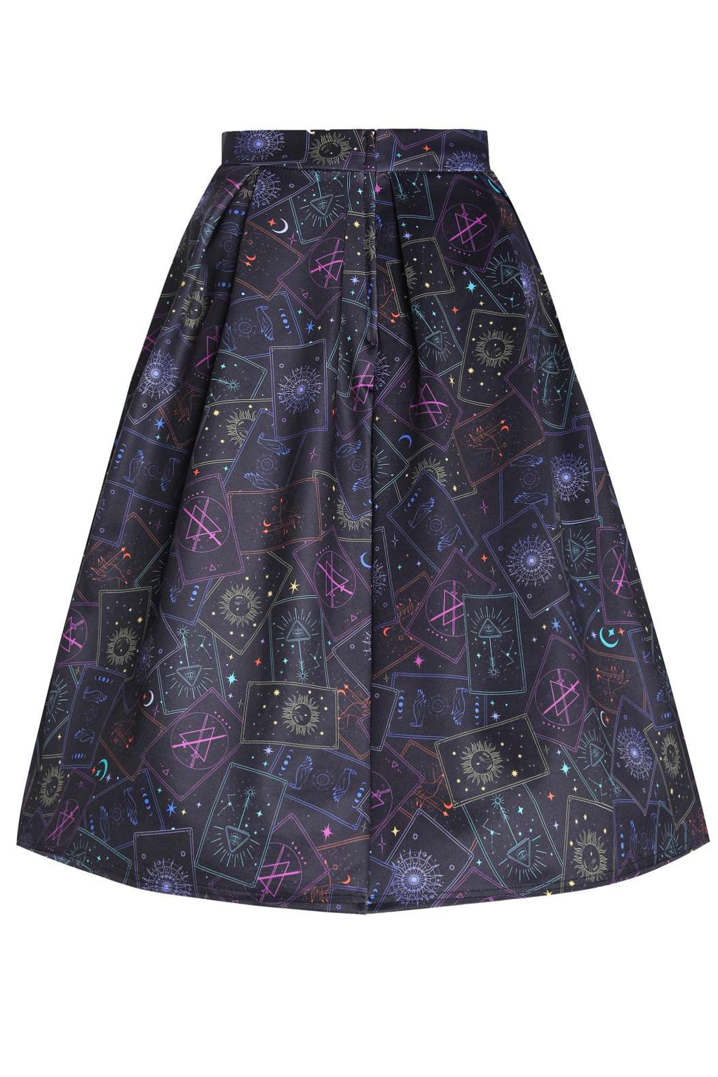 Aisley Tarot Card Black Midi Skirt