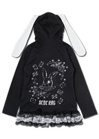 ACDC Rag Alice Gothic Rabbit Ears Zip Up Hoodie — back view