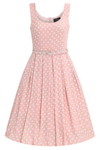 Amanda Polka Dot Flared Dress In Pink