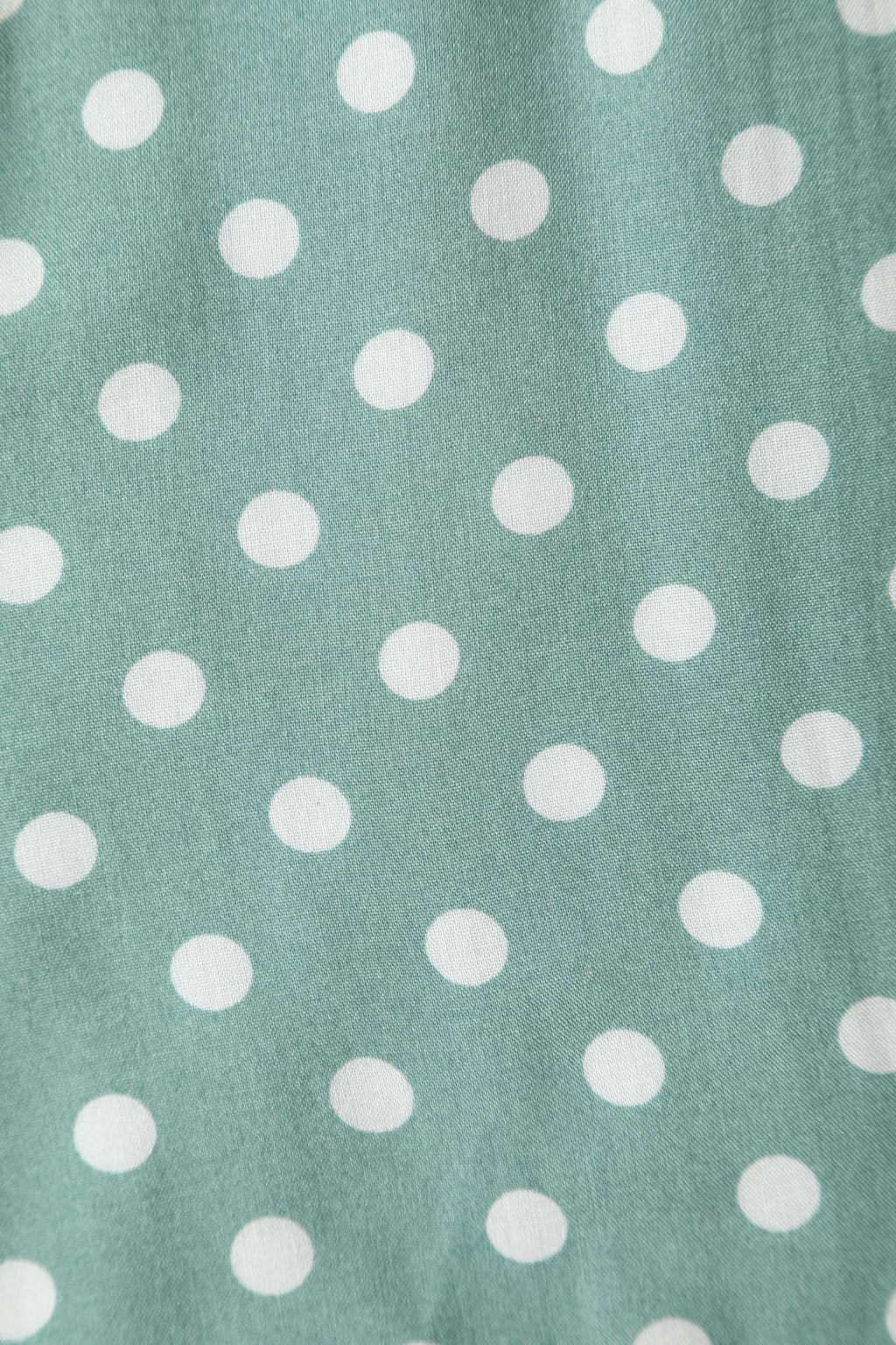 Amanda Polka Dot Flared Dress In Smoke Green