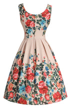 Amanda Victorian Floral Dress In Beige