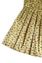 Amanda Yellow Antique Dinosaur Flared Dress