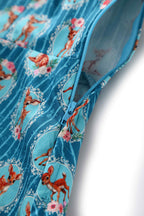 Mabel Baby Deer Midi Shirt Dress In Blue
