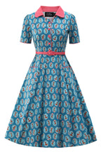 Mabel Baby Deer Midi Shirt Dress In Blue