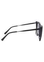 DIFF Eyewear Becky II Polarized Sunglasses in black dark smoke — side view