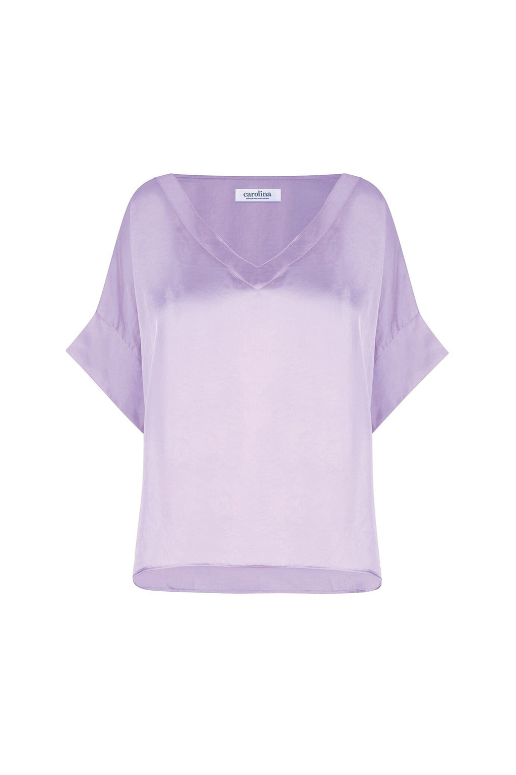 Bianca Short Sleeve Top Lavender with V Neck