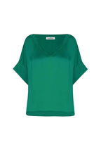 Bianca Short Sleeve Top Emerald with V Neck