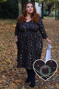 Billie Christmas Print Long Sleeved Dress