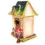 Birdhouse Jeweled Trinket Box Austrian Crystals,