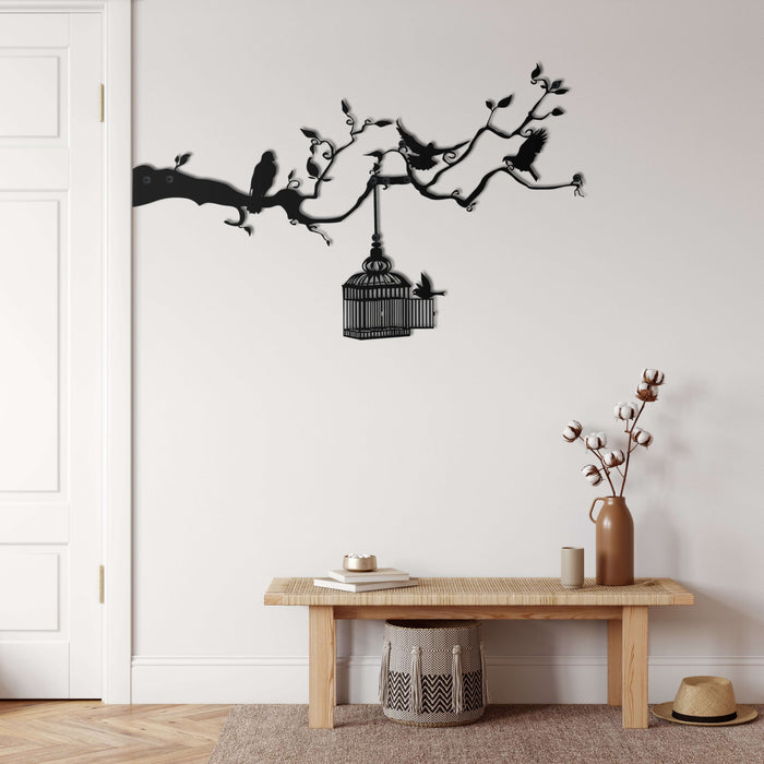 Birds and Cage Metal Wall Art - Decor available at Dekadron for $149.90