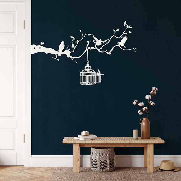 Birds and Cage Metal Wall Art - Decor available at Dekadron for $109.90