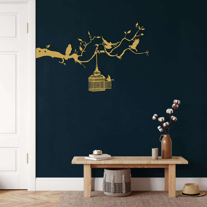 Birds and Cage Metal Wall Art - Decor available at Dekadron for $109.90
