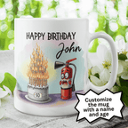 Birthday Gift, Fire Extinguisher Coffee Mug: Happy Birthday