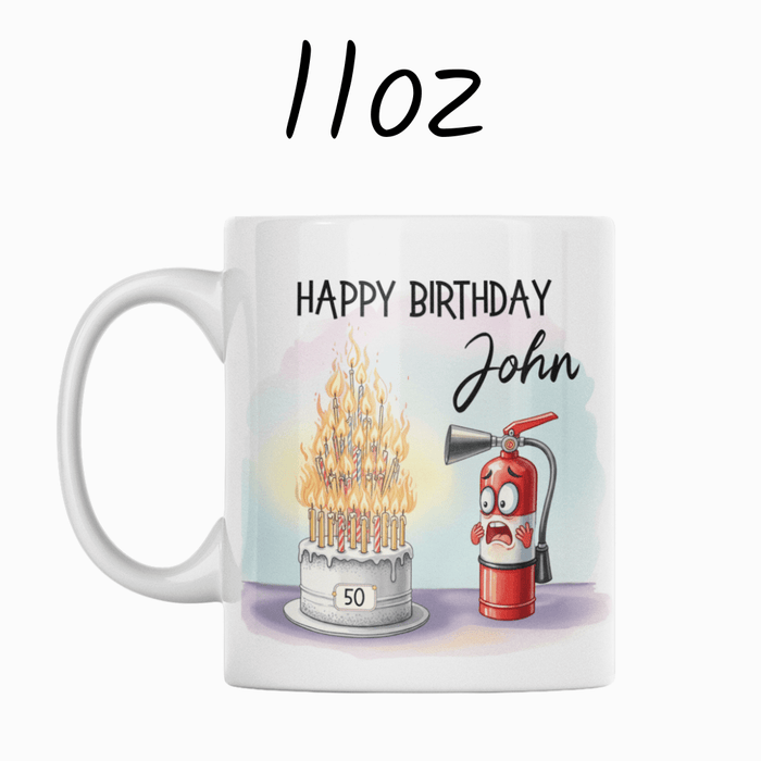 Birthday Gift, Fire Extinguisher Coffee Mug: Happy Birthday