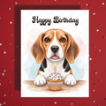 Birthday Greeting Card, Beagle Dog: Happy Birthday