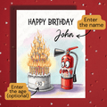 Birthday Greeting Card: Fire Extinguisher Emergency!