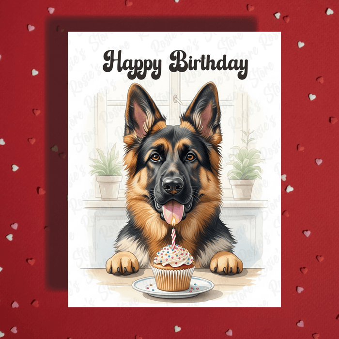 Birthday Greeting Card, German Shepherd Dog: Happy Birthday
