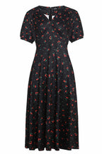 Julia Retro Black Cherry Tea Dress
