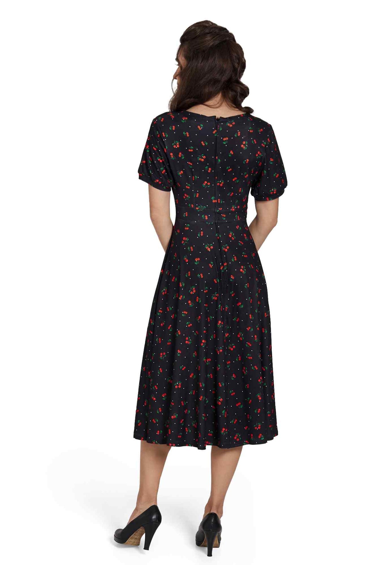 Julia Retro Black Cherry Tea Dress