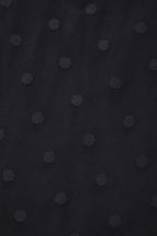 Dorothea Black Polka Dot Mesh Halter Dress