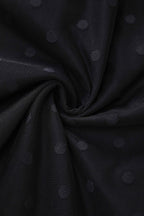 Dorothea Black Polka Dot Mesh Halter Dress