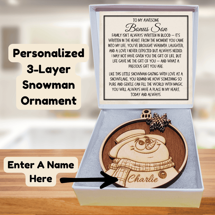 Bonus Son Gift, Handmade 3-Layer Wooden Ornament: You Will Always Have A Place In My Heart