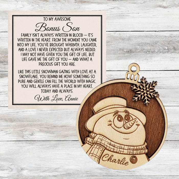 Bonus Son Gift, Handmade 3-Layer Wooden Ornament: You Will Always Have A Place In My Heart
