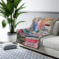 Book Lover Sherpa Blanket — "It's Not Hoarding If It's Books" Cozy Reading Throw