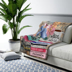 Book Lover Sherpa Blanket — "It's Not Hoarding If It's Books" Cozy Reading Throw