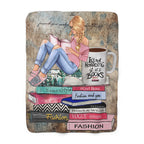 Book Lover Sherpa Blanket — "It's Not Hoarding If It's Books" Cozy Reading Throw