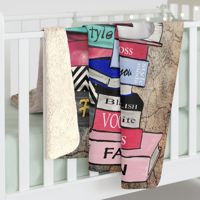 Book Lover Sherpa Blanket — "It's Not Hoarding If It's Books" Cozy Reading Throw