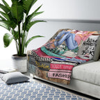 Book Lover Sherpa Blanket — "It's Not Hoarding If It's Books" Cozy Reading Throw