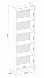 Bookcase Sapiranga 0187R-38 5 Shelves  W57*H177Cm Bright Pink  (Limited 3 Months Warranty)