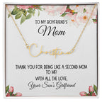 Boyfriend's Mom Gift, Signature Name Necklace, "Second Mom"