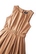 Helen Brown Cotton Sleeveless Midi Dress